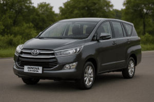grey color innova crysta car rent in bangalore for local and outstation